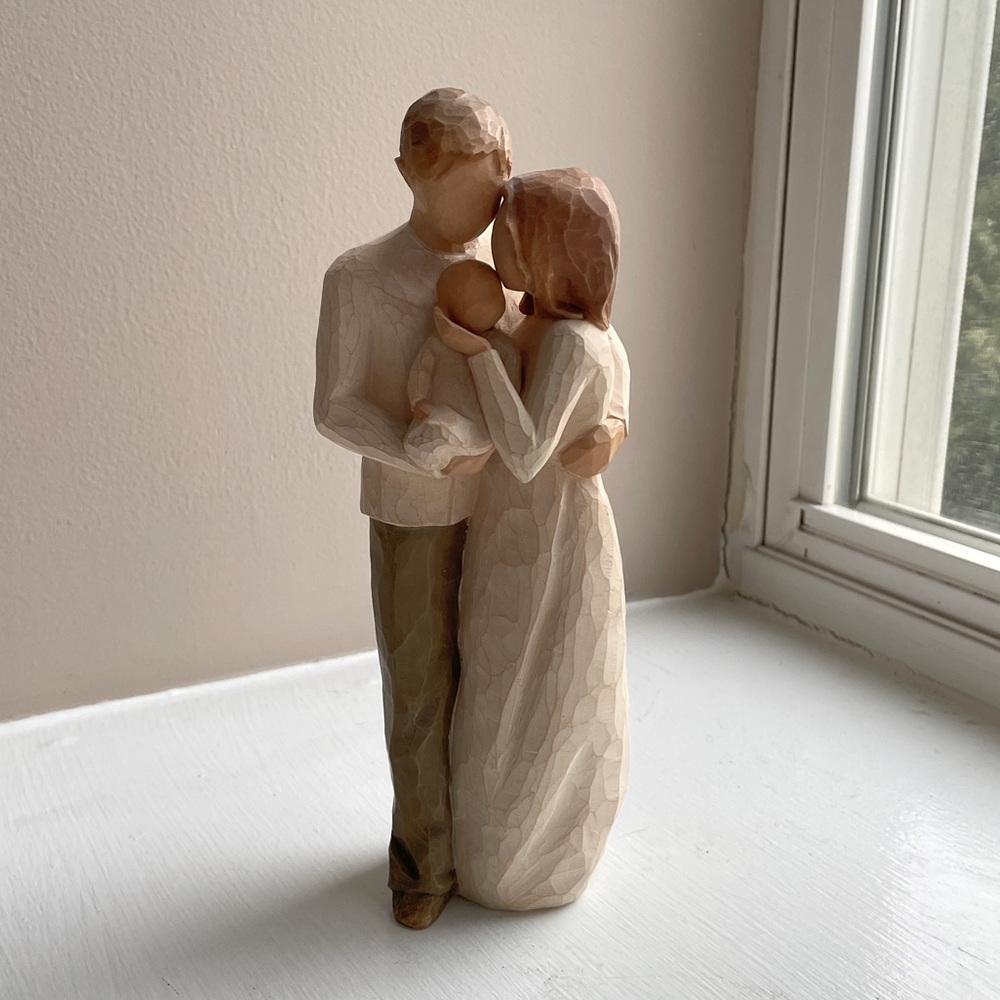 Willow Tree wooden Mother, Father, baby figurine by Susan Lordi